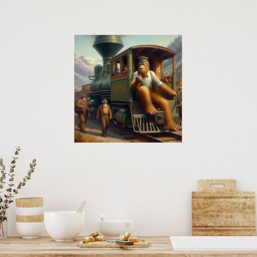 Bigfoot Train Engineer Poster (Küche)