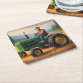 Bigfoot Traktor Rechteckiger Pappuntersetzer (angewinkelt)