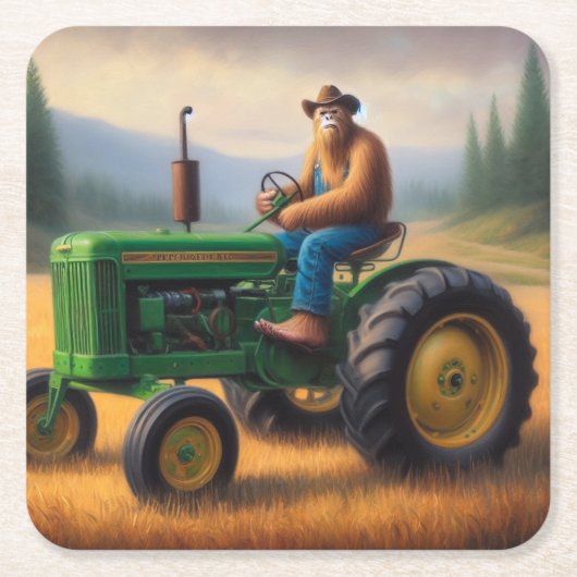 Bigfoot Traktor Rechteckiger Pappuntersetzer (Vorderseite)