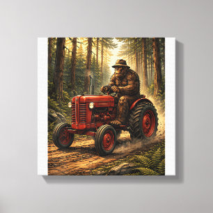 Bigfoot-Traktordesign für Farmer-Daddy-Bauernhof Leinwanddruck