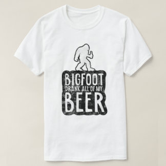 Bigfoot Trank Mein Bier Lustiger Camping-Shirt T-Shirt
