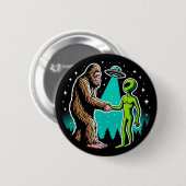 Bigfoot trifft Alien Button (Vorne & Hinten)