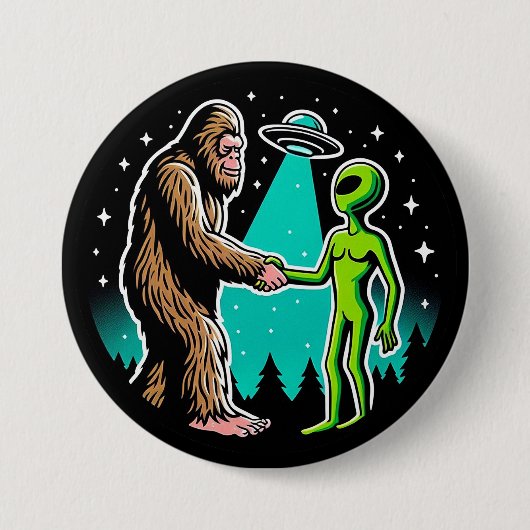 Bigfoot trifft Alien Button (Vorderseite)
