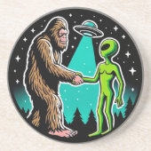 Bigfoot trifft Alien Getränkeuntersetzer (Vorne)