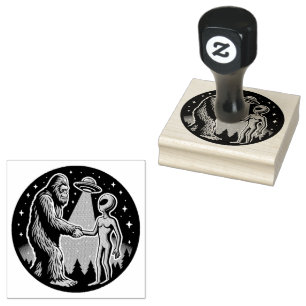 Bigfoot trifft Alien Gummistempel