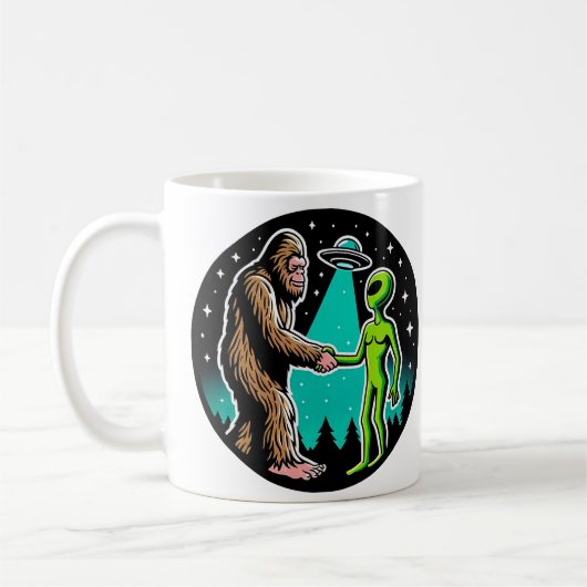 Bigfoot trifft Alien Kaffeetasse (Links)