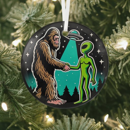 Bigfoot trifft Alien Ornament Aus Glas (InSitu)