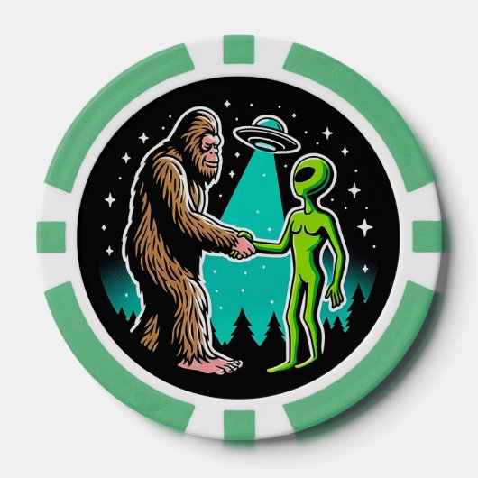 Bigfoot trifft Alien Pokerchips (Vorderseite)