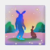 Bigfoot trifft Ostern Bunny Magnet (Vorne)