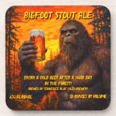 Bigfoot trinken bei Sonnenuntergang ein Bier Getränkeuntersetzer (Vorderseite)