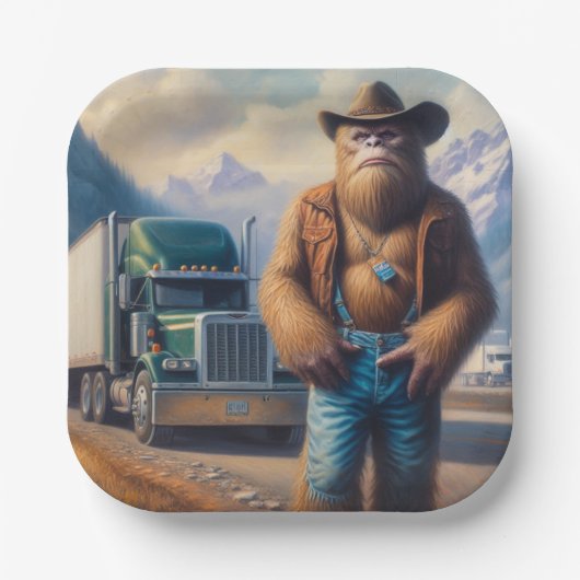 Bigfoot Truck Pappteller (Vorderseite)