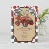 Bigfoot Truck Weihnachten Einladung (Stehend Vorderseite)
