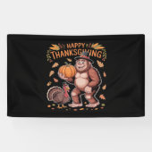 Bigfoot Turkey Pumpkin Erntedank Day Classic T- Banner (Horizontal)