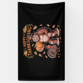 Bigfoot Turkey Pumpkin Erntedank Day Classic T- Banner (Vertikal)