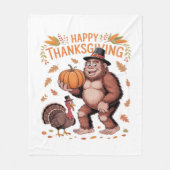 Bigfoot Turkey Pumpkin Erntedank Day Classic T- Fleecedecke (Vorderseite)