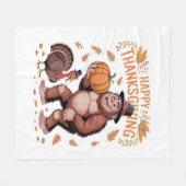 Bigfoot Turkey Pumpkin Erntedank Day Classic T- Fleecedecke (Vorderseite (Horizontal))