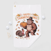 Bigfoot Turkey Pumpkin Erntedank Day Classic T- Golfhandtuch (Insitu)