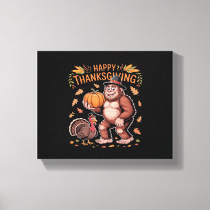 Bigfoot Turkey Pumpkin Erntedank Day Classic T- Leinwanddruck