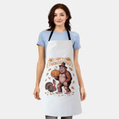 Bigfoot Turkey Pumpkin Erntedank Day Classic T- Schürze (Getragen)