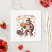 Bigfoot Turkey Pumpkin Erntedank Day Classic T- Serviette (Beispiel)