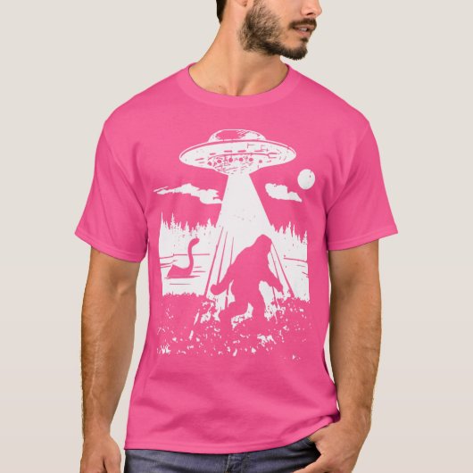 Bigfoot Ufo Abduction Funny Sasquatch Außerirdisch T-Shirt (Vorderseite)