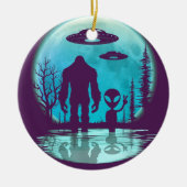 Bigfoot UFO Außerirdischer Keramik Ornament (Vorne)