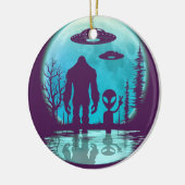 Bigfoot UFO Außerirdischer Keramik Ornament (Links)