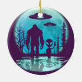 Bigfoot UFO Außerirdischer Keramik Ornament (Hinten)
