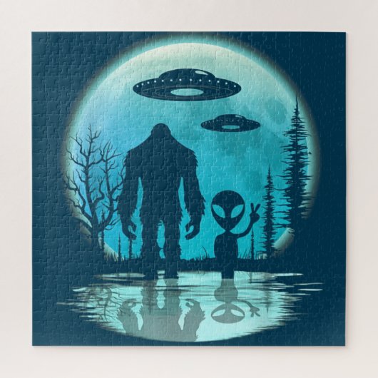 Bigfoot UFO Außerirdischer Puzzle (Vertikal)