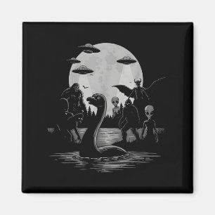 Bigfoot Ufo Loch Ness Monster Mothman und Aliens! Magnet