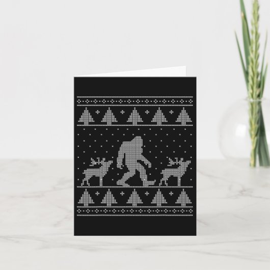 Bigfoot Ugly Christmas Sweater Karte (Vorderseite)