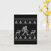 Bigfoot Ugly Christmas Sweater Karte (Gelbe Blume)