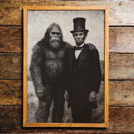 Bigfoot und Abraham Lincoln Vintage Wall Art Print Poster