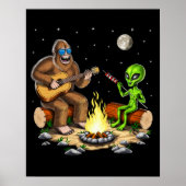 Bigfoot und Alien Camping Poster (Vorne)