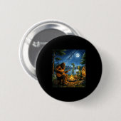 Bigfoot und Alien Loch Ness Lagerfeuer Sasquatch S Button (Vorne & Hinten)