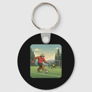 Bigfoot und Alien spielen Fußball Schlüsselanhänger