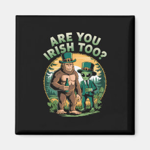 Bigfoot und Außerirdischer trinken Bier lustig St. Magnet