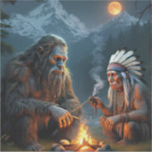 Bigfoot und Chief Moonlit Forest Gatherin Aufkleber (Vorderseite)