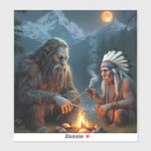 Bigfoot und Chief Moonlit Forest Gatherin Aufkleber (Blatt)