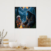 Bigfoot und Chief Moonlit Forest Gatherin Poster (Küche)