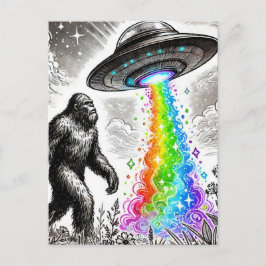 Bigfoot und das Rainbow UFO Postkarte