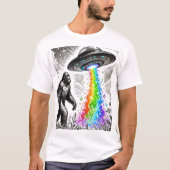 Bigfoot und das Rainbow UFO T-Shirt (Vorderseite)