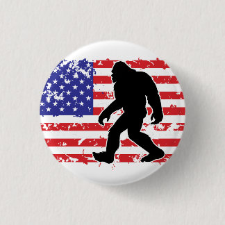 Bigfoot und die amerikanische Flagge Button