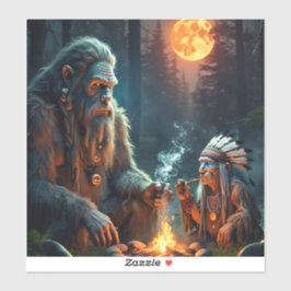 Bigfoot und die Ansammlung des Moonlit-Waldes Aufkleber