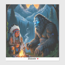 Bigfoot und die Ansammlung des Moonlit-Waldes Aufkleber