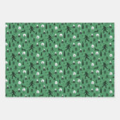 Bigfoot und Jackalope im Holzmuster Dark Gr Geschenkpapier Set (Vorderseite)