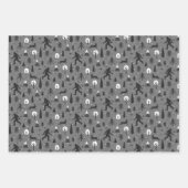 Bigfoot und Jackalope im Holzmuster Grau Geschenkpapier Set (Vorderseite 2)