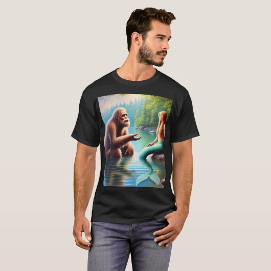 Bigfoot und Meerjungfrau - Freunde für immer T-Shirt (Vorne ganz)