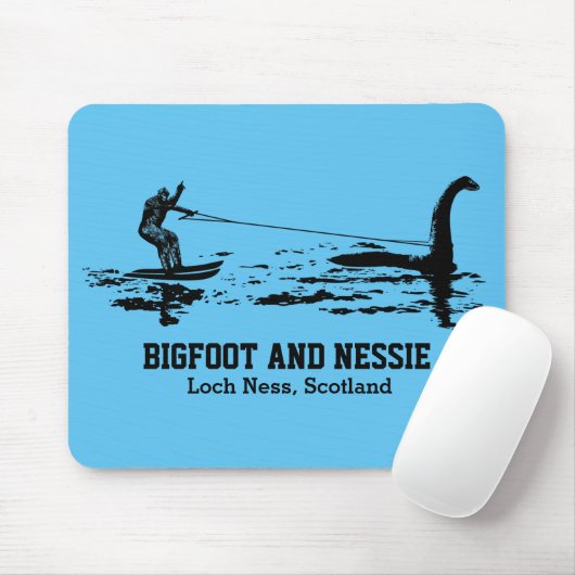 Bigfoot und Nessie Loch Ness Personalisiert Text Mousepad (Mit Mouse)