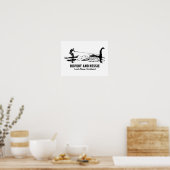 Bigfoot und Nessie Loch Ness Personalisiert Text Poster (Küche)